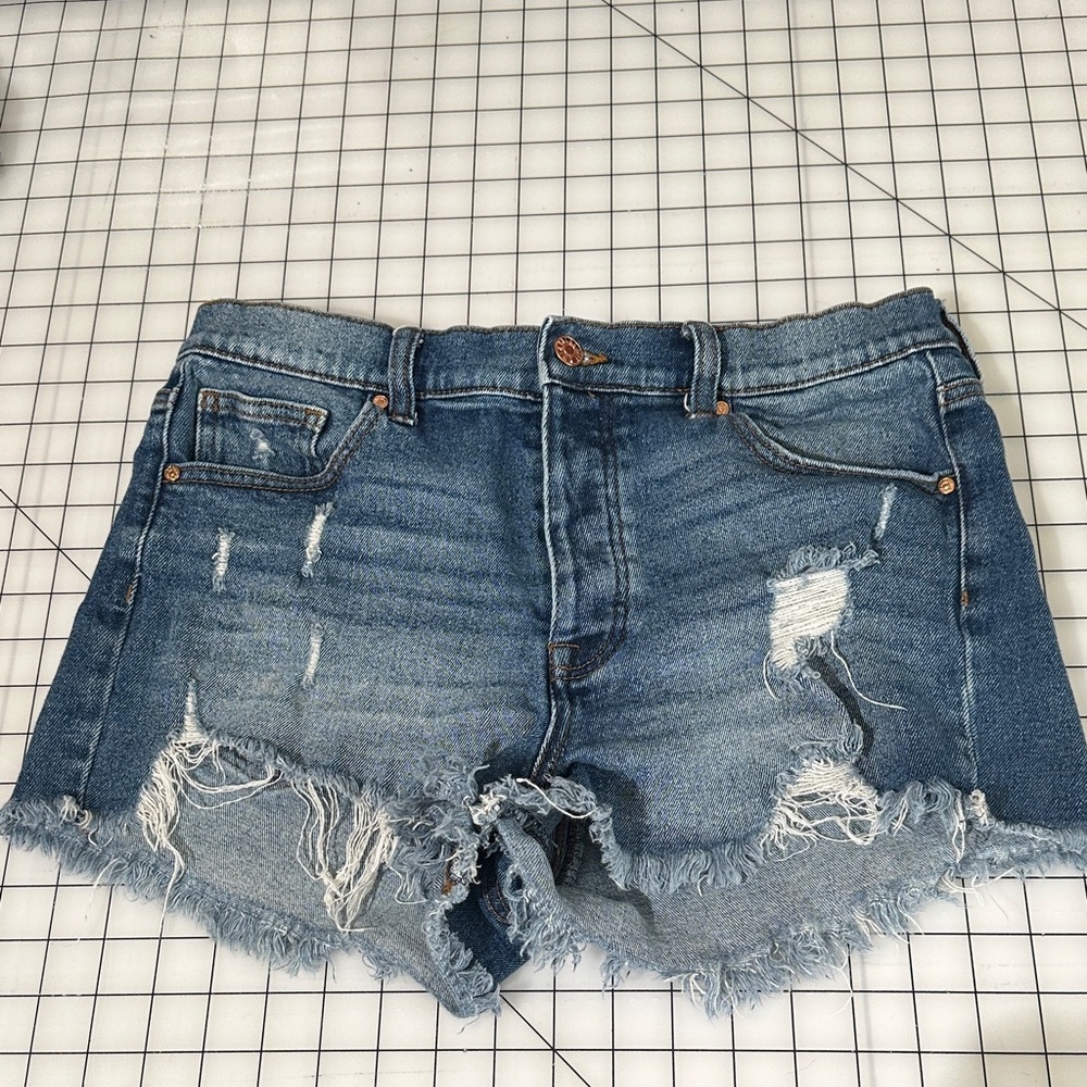 Celebrity Pink Distressed Light Blue Denim Shorts